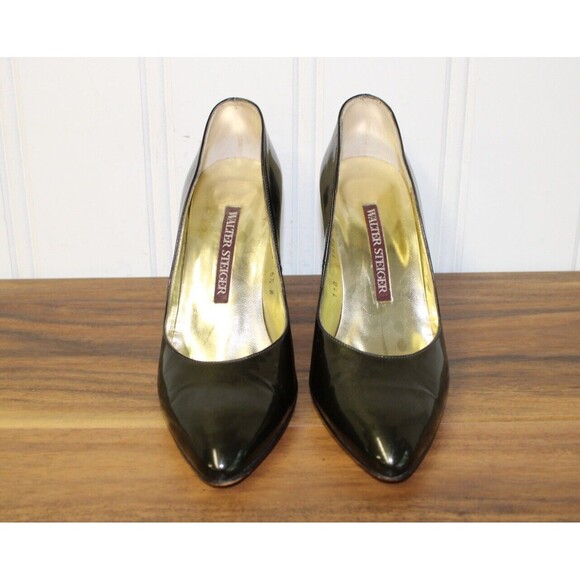 Rare Vintage Walter Steiger‎ Green Patent Leather Pointed Toe Pump Size 6.5 B - Picture 3 of 11